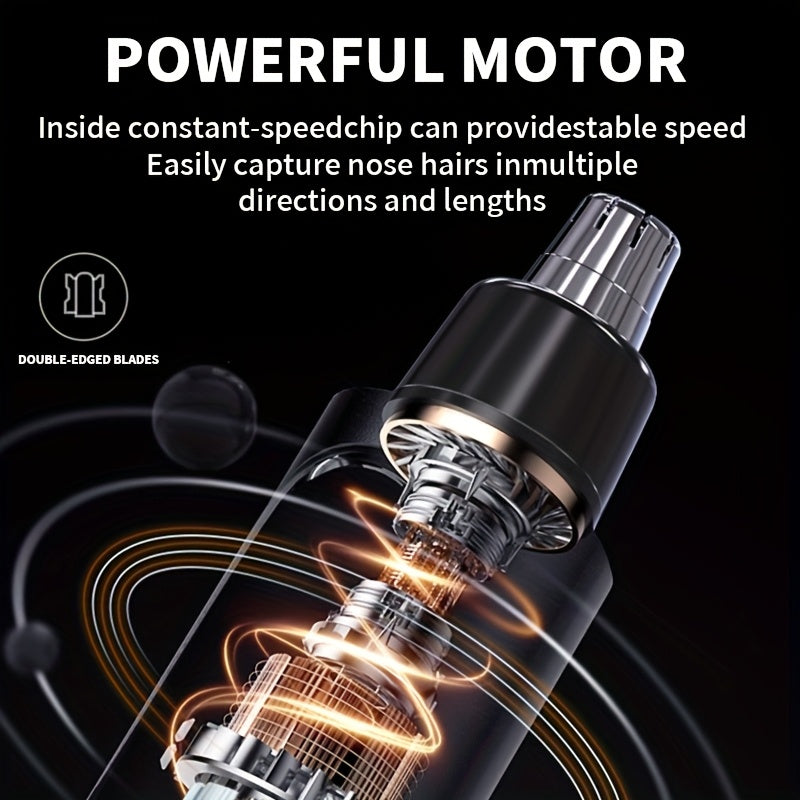 Unisex Stainless Steel Electric Nose Hair Trimmer with LED Display