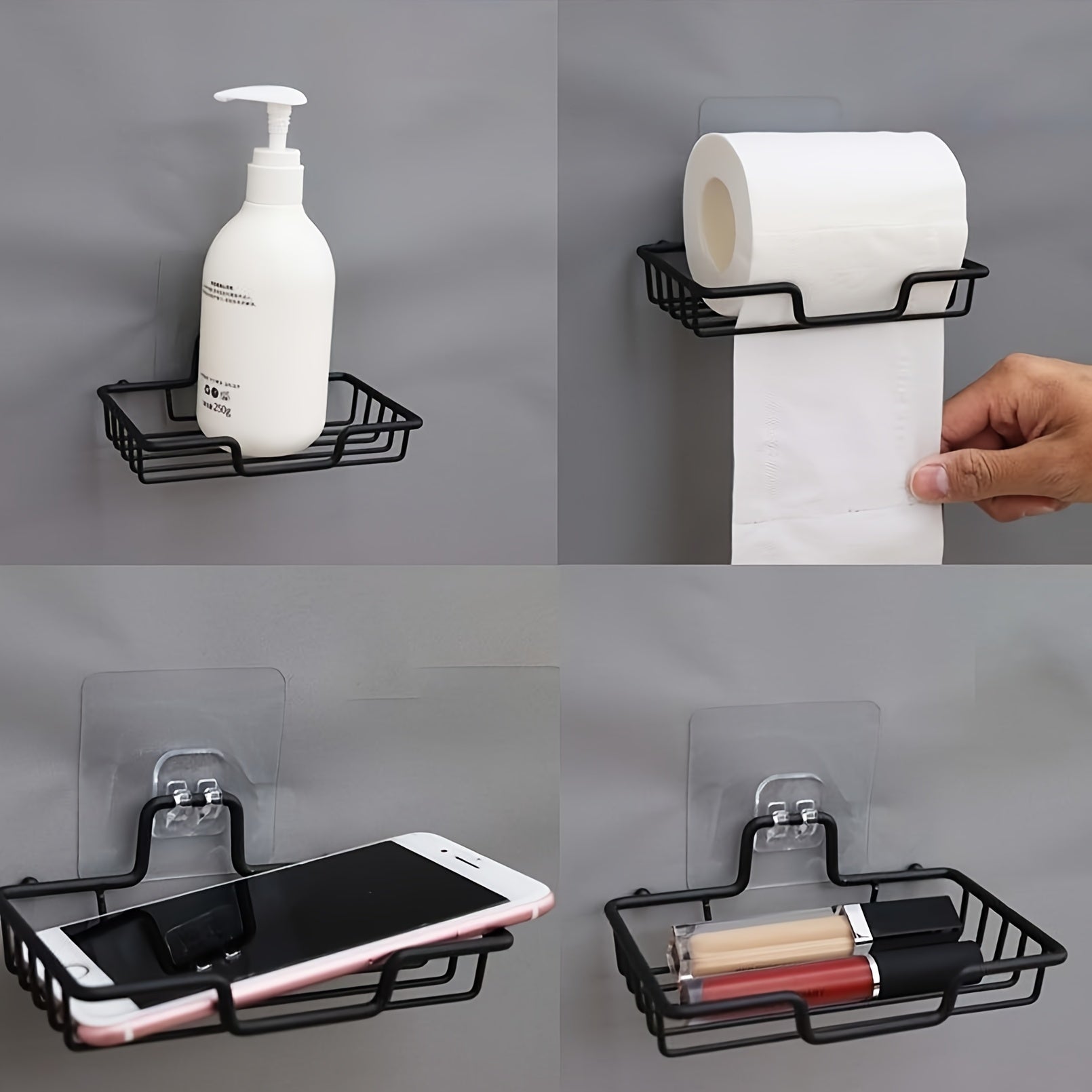 To'rtburchak shaklidagi devorga o'rnatiladigan zanglamas po'latdan yasalgan sabun idishi, 2 ta sabun uchun drenaj bilan, teshik ochmasdan o'rnatiladi, Halloween va Rojdestvo bezaklari uchun ideal.