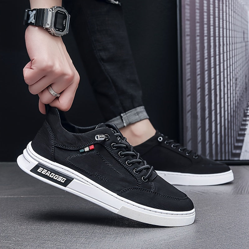 Men's Low Top Skate Shoes Elastic Laces Casual Outdoor Sneakers