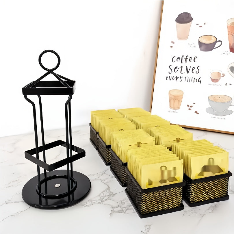 Органайзер для чайных пакетиков с 8 отделениями, вращающаяся железная стойка для хранения, для дома, офиса, кофейни