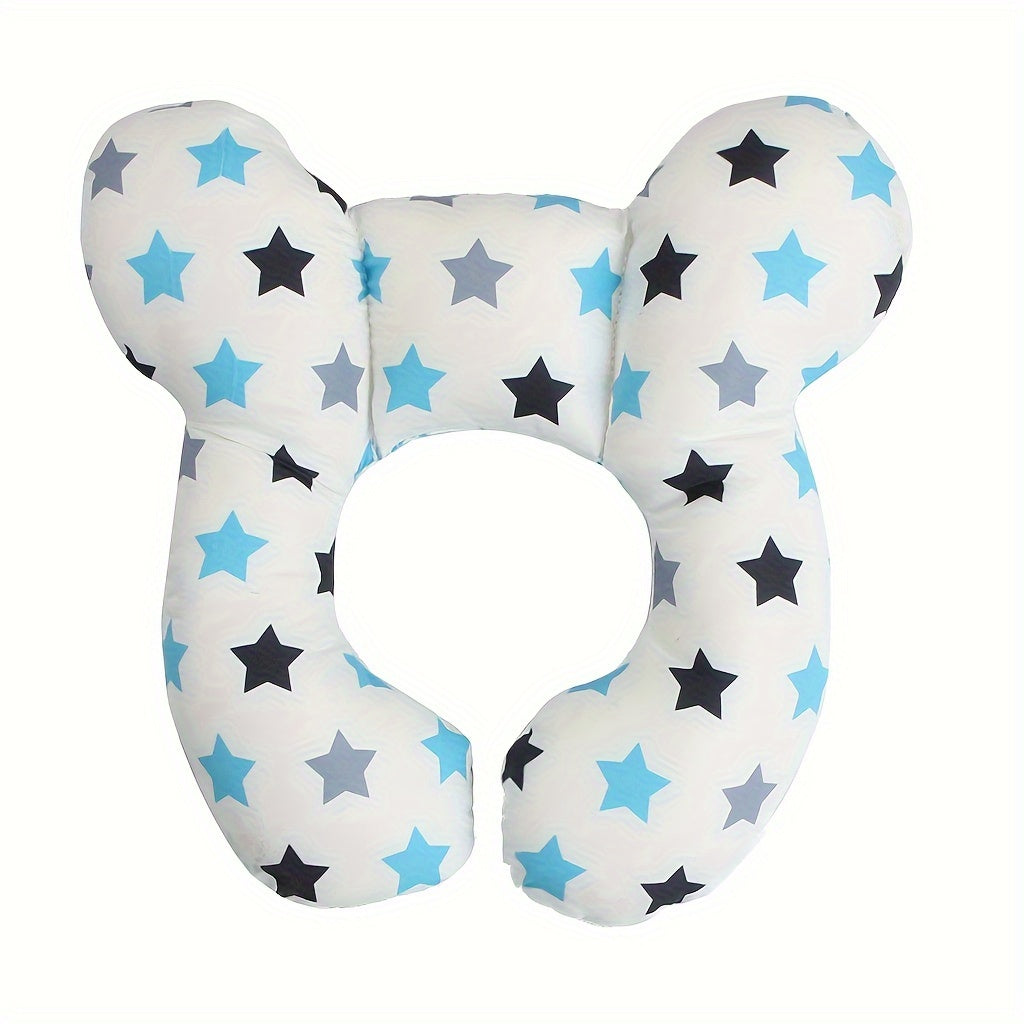 Children's U-Shaped Headrest Pillow for Strollers Soft Polyester Travel Safety Cushion