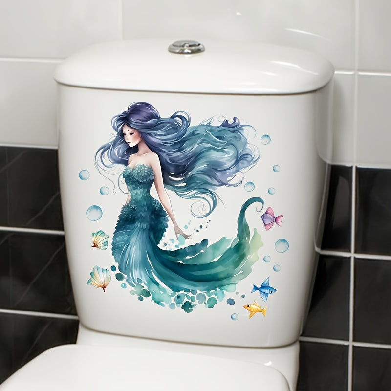 Toilet Seat Sticker Shell Sleeping Beauty Sea Theme Decorative Decal