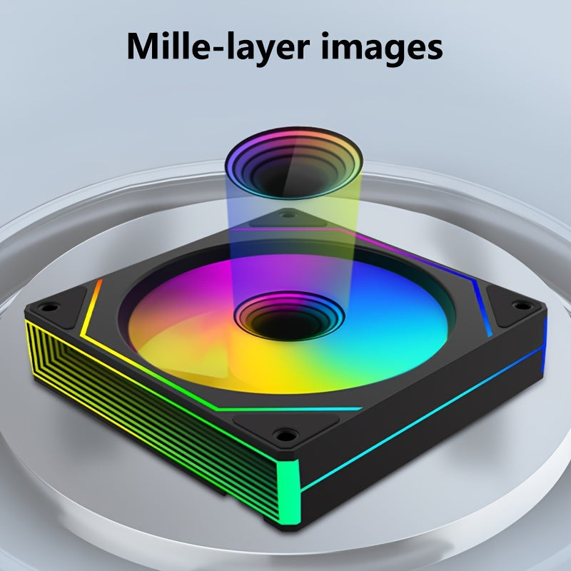 12cm Silent ARGB Computer Case Fan with Temperature Control for Air and Water Cooling