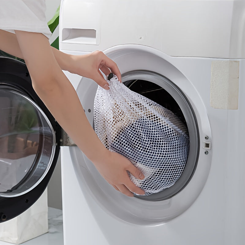 Large Oval Non-Woven Fabric Laundry Bag with Drawstring for Delicates and Travel