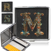 Unisex zanglamaydigan po'latdan yasalgan sigareta qutisi, 20 ta sigareta uchun, gul naqsh bilan