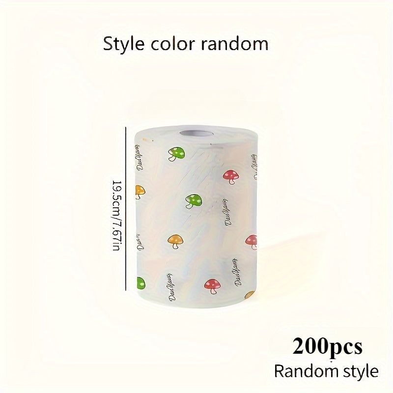 200 EcoClean Reusable Kitchen Cleaning Cloths Quick-Dry PET Fabric Vegetable Design