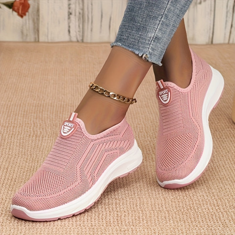 Ayollar uchun slip-on kundalik sport poyabzali, tarmoq tikanli, yengil, yopishqoqsiz, tashqi foydalanish uchun oyoq kiyim