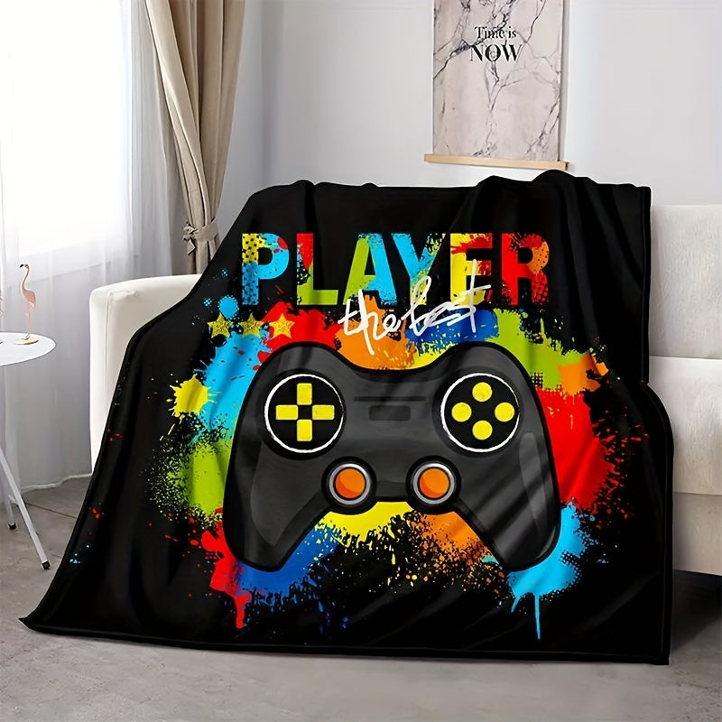 Manta de felpa acogedora para gamers, para niños y adolescentes, decoración de cama y sofá con temática de videojuegos