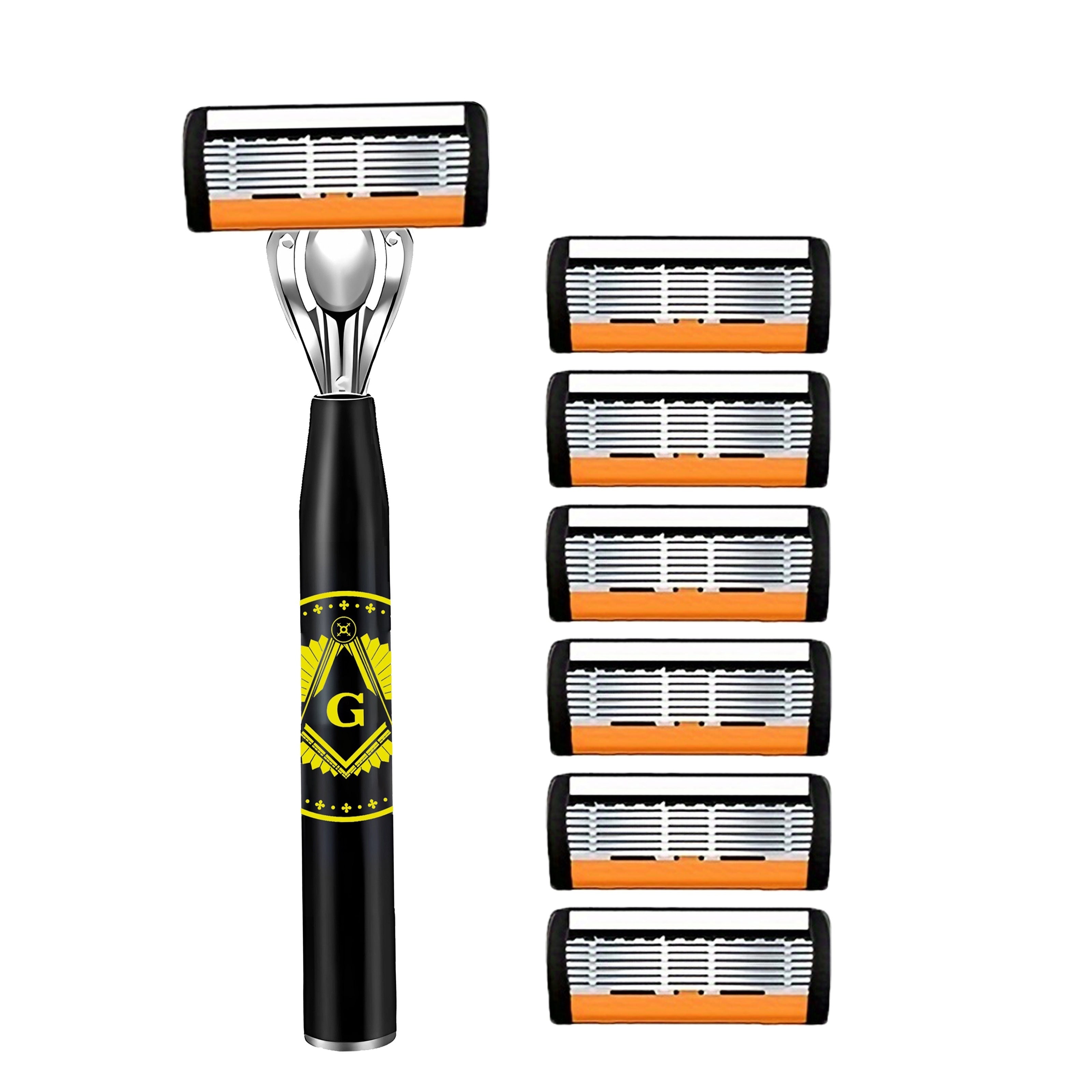 Men's Safety Razor Set with Ultra-Sharp Blades Ergonomic Handle Stainless Steel Head