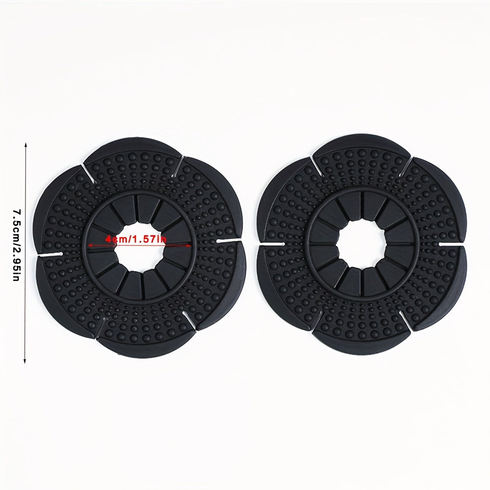 2pcs Matte Black Silicone Car Wiper Hole Covers Dustproof Windshield Guard