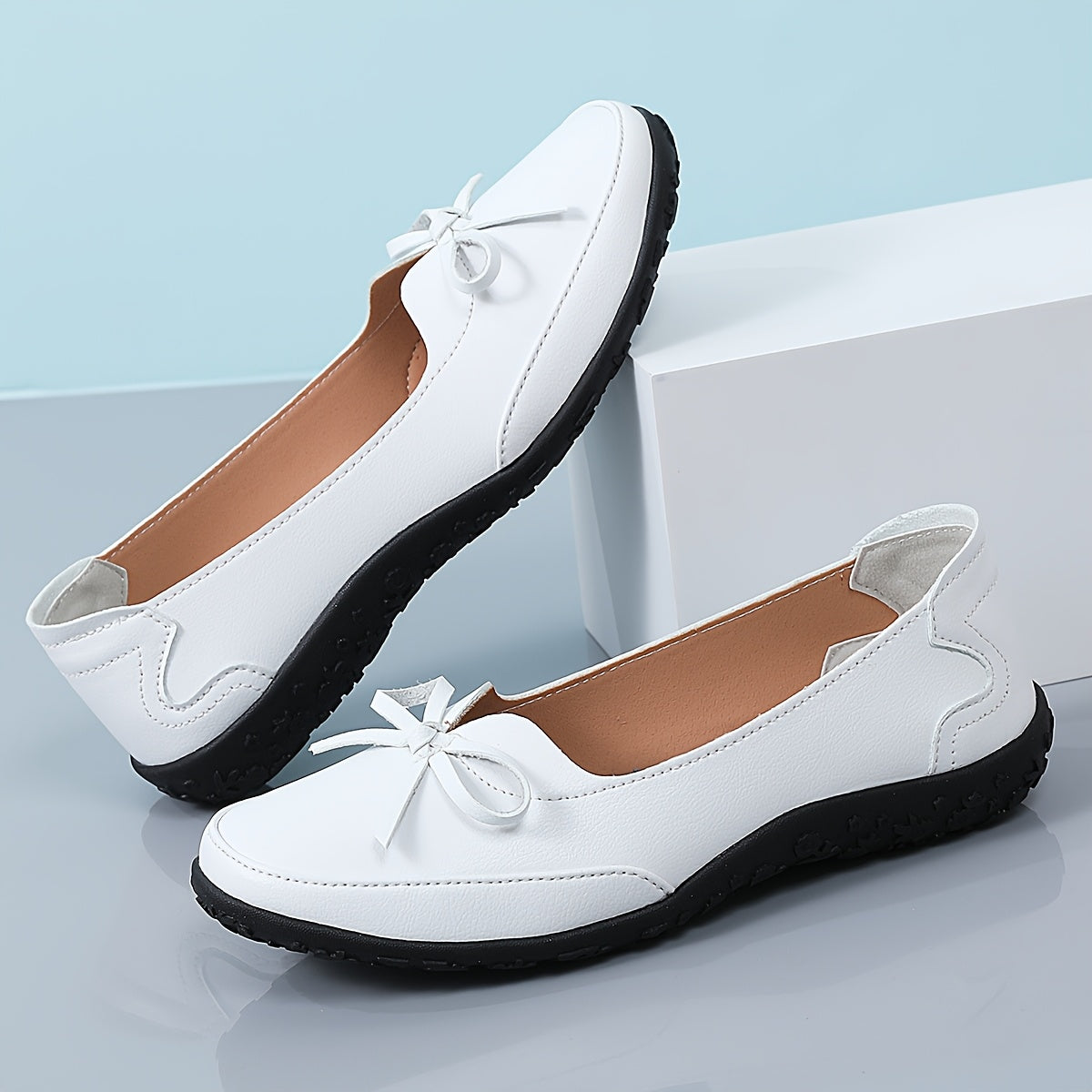 Women's Breathable Bowknot Flat Shoes Casual Slip-On All Season