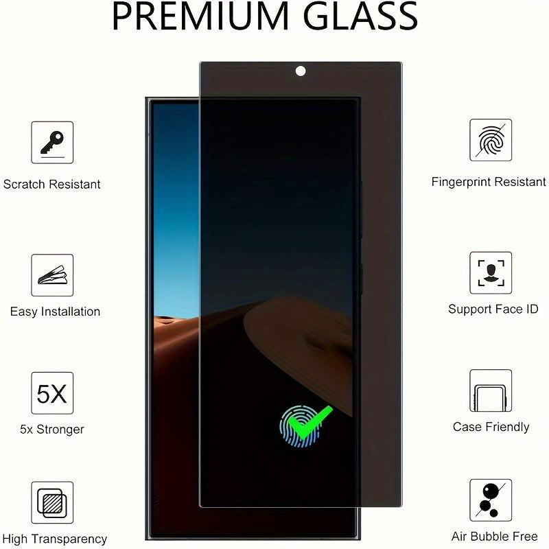 Tempered Glass Screen Protector for Samsung S21 S22 S23 S24 S25 Fingerprint Unlock Scratch-Resistant Easy Install