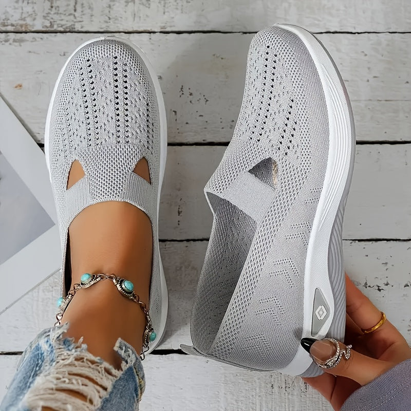 Women's Slip-On Ballet Flats Breathable Knit Casual Shoes