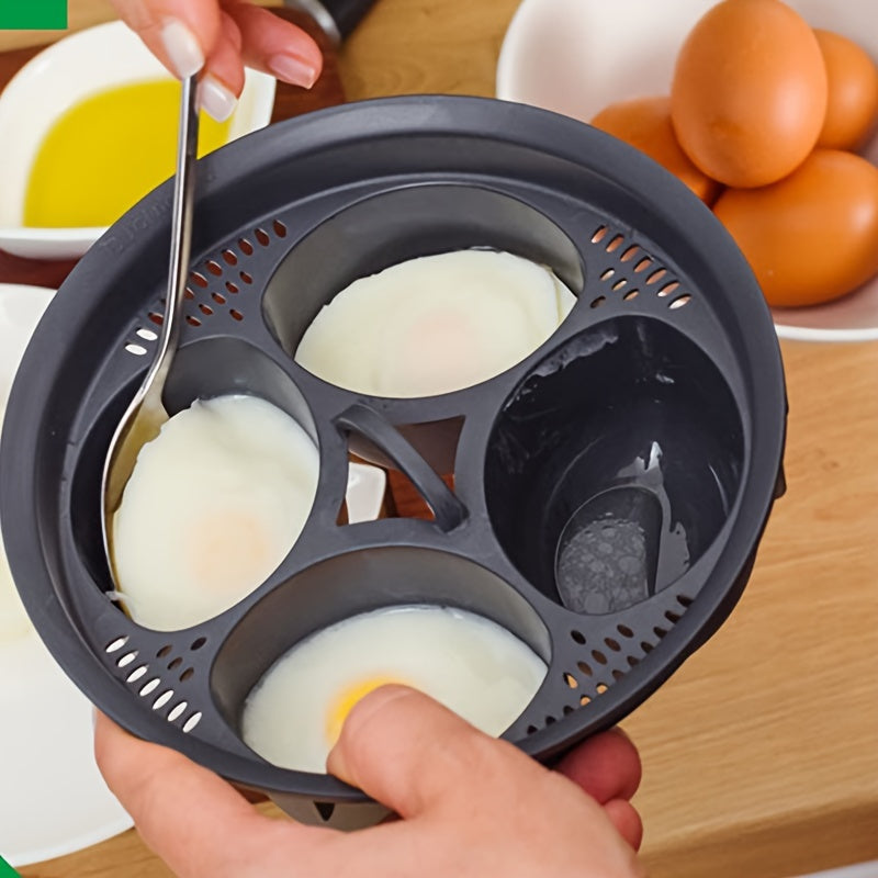 Egg Cooker with Four-Slot Egg Steamer, Poached Egg Maker, Includes Egg Boiling Pot