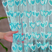 Sheer Curtain Romantic Heart Design Lightweight Polyester for Weddings Home Decor