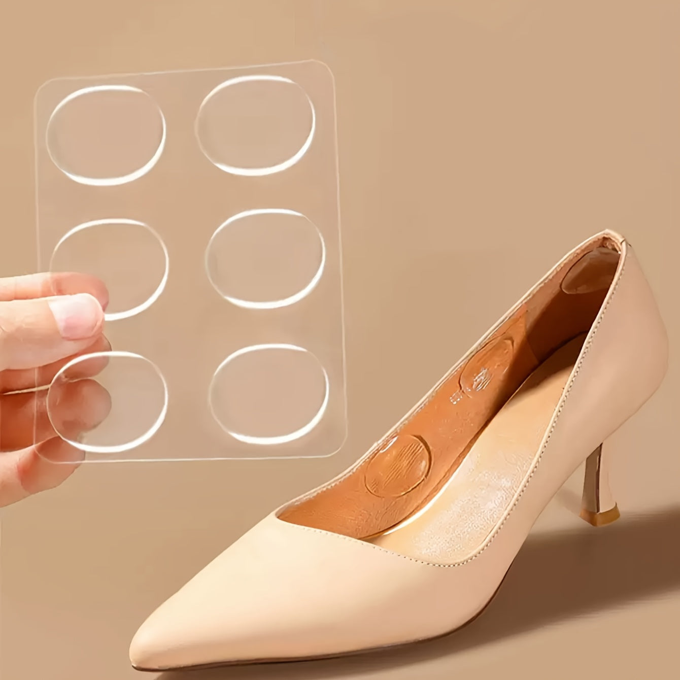 Women's Silicone Anti-Wear Stickers for High Heels, Set of 6