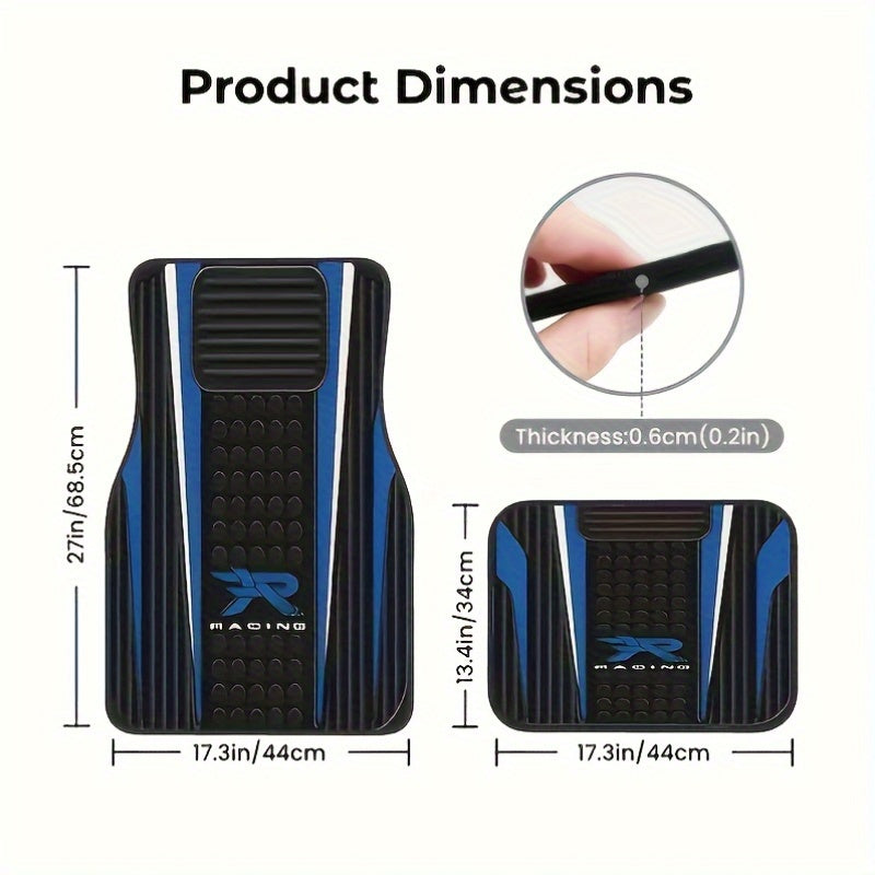 4PCS Universal Car Floor Mats Non-Slip Easy to Clean All Seasons Vehicle Interior Accessories
