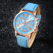 Quartz Watch and Jewelry Set with Shock-Resistant Round Analog-Digital Display and Blue Heart Accessory