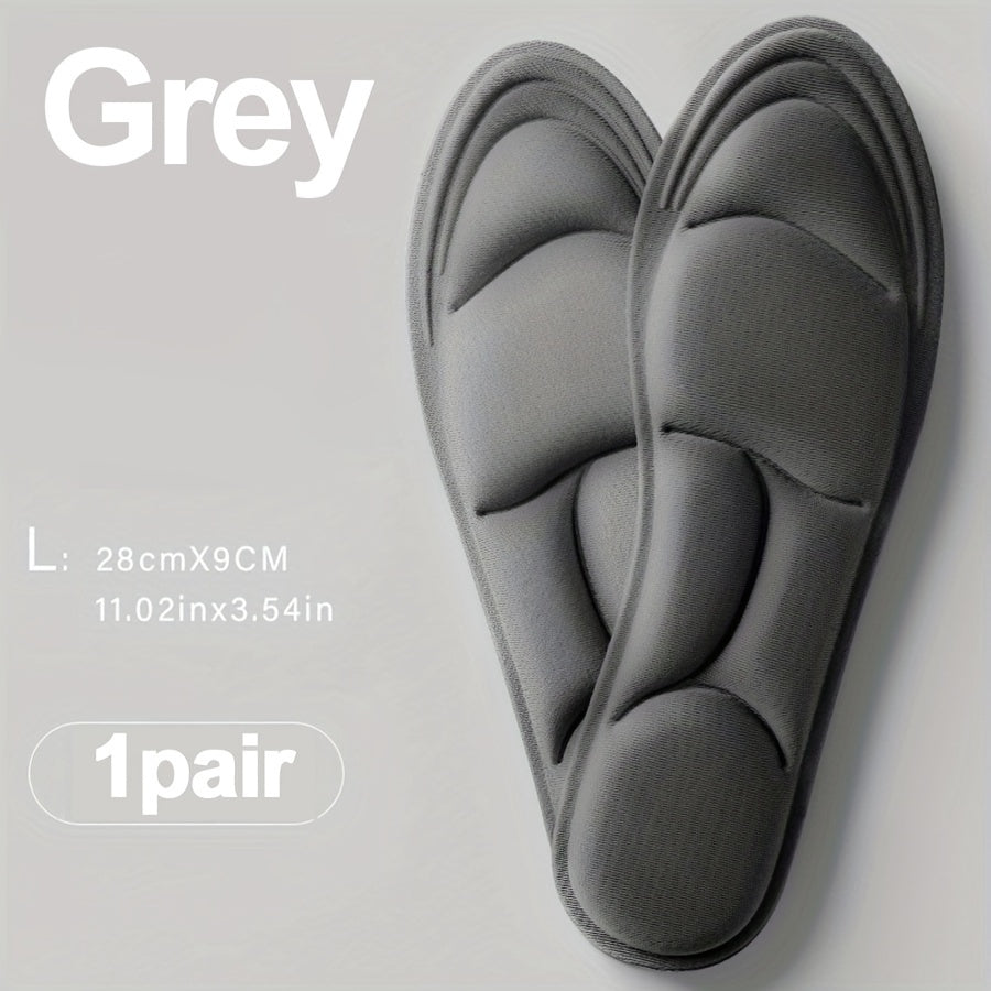 Unisex 5D Memory Foam Shoe Insoles, Breathable, Wear-Resistant, Adjustable