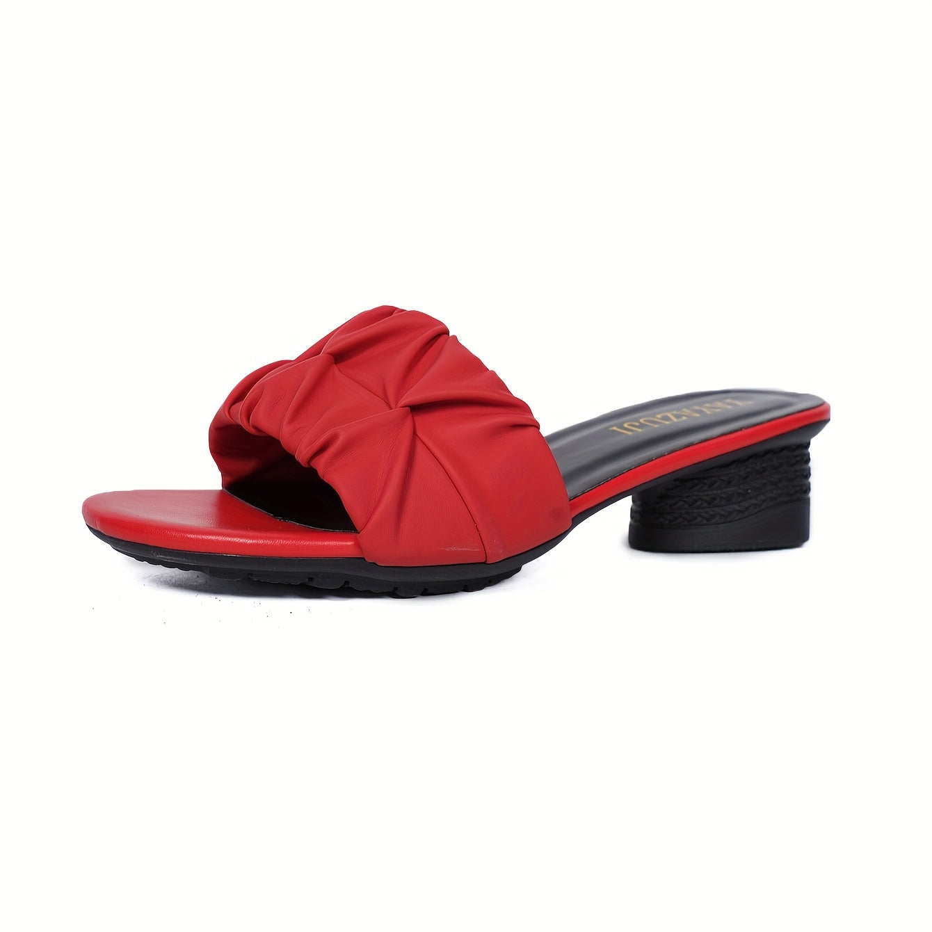 Women's Slip-On Sandals Leather Comfortable Exposed Toes Heels