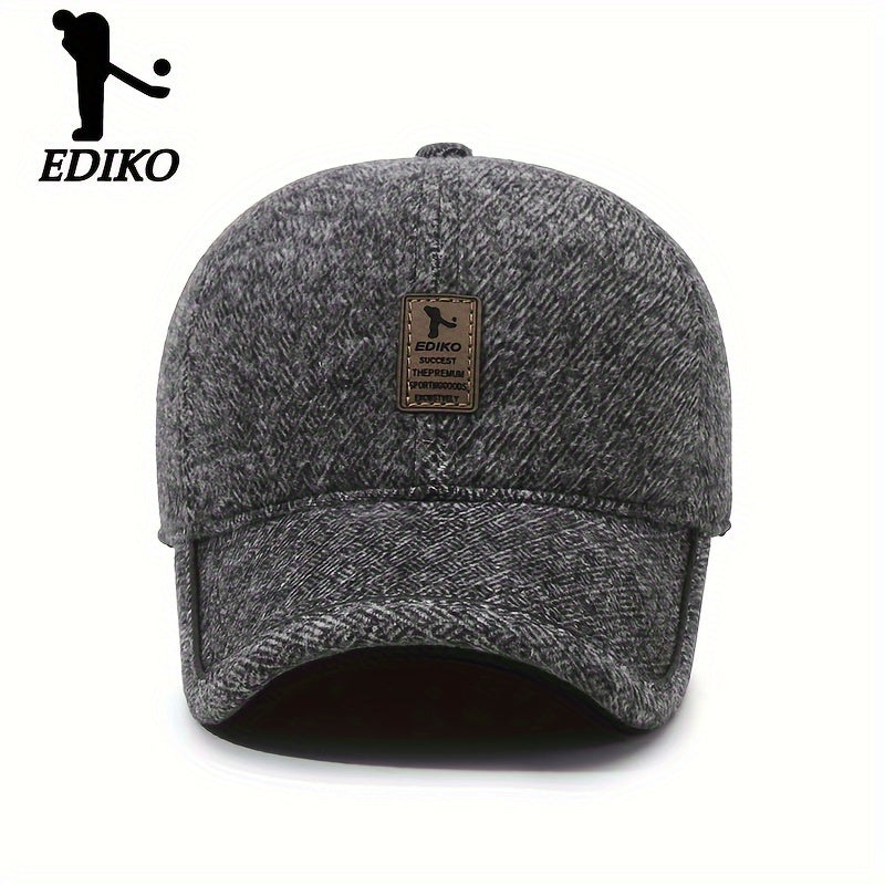 Gorra de béisbol de invierno para hombre con orejeras, forro de felpa, resistente al viento y para exteriores