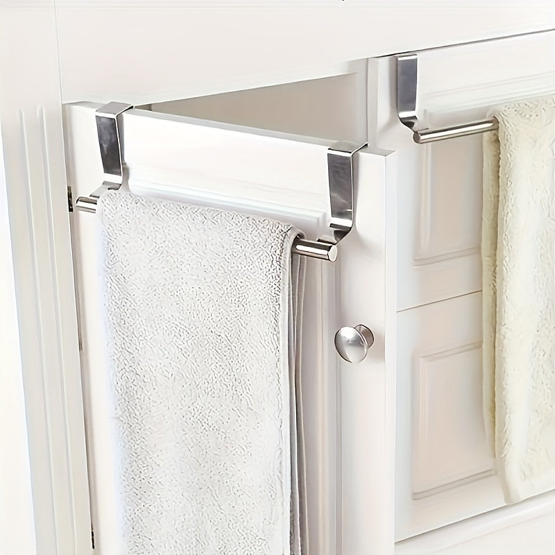 Stainless Steel Towel Hanger Rack for Kitchen Cabinet Door Storage