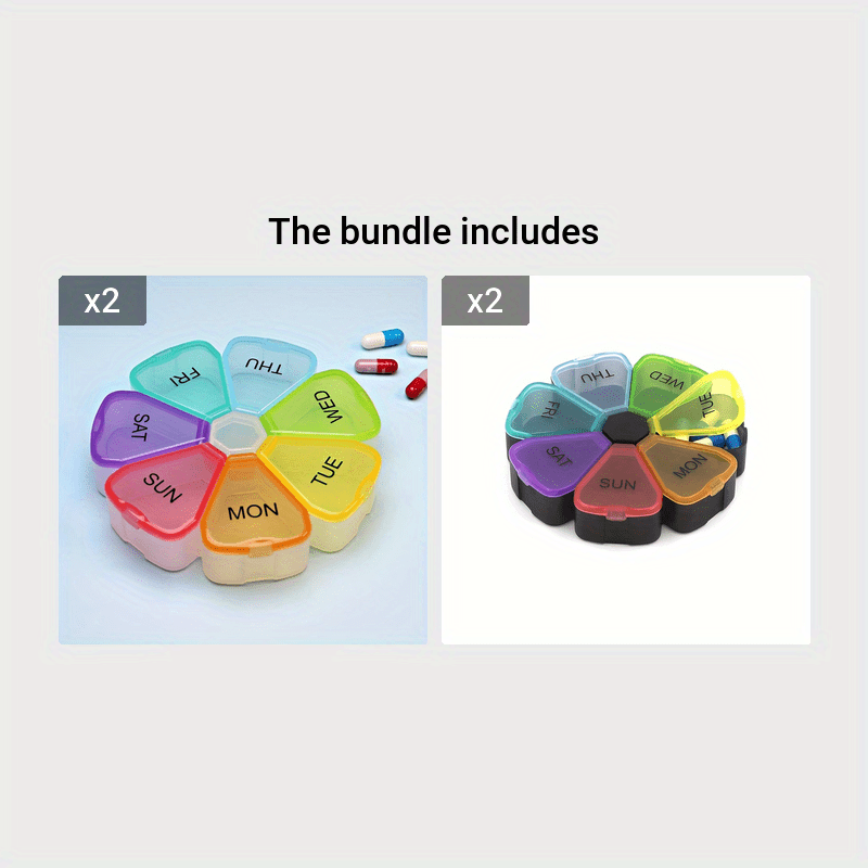 Large Capacity Weekly Pill Organizer Box with Daily Compartments BPA Free