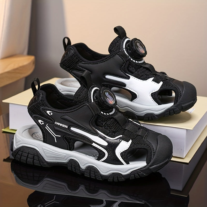 Children's Breathable Mesh Outdoor Sports Slippers for Boys with EVA TPR Sole