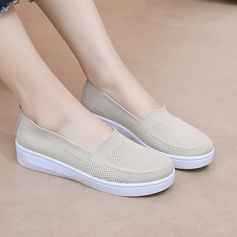Women's Slip-On Flats Breathable Fabric Casual Shoes All-Season