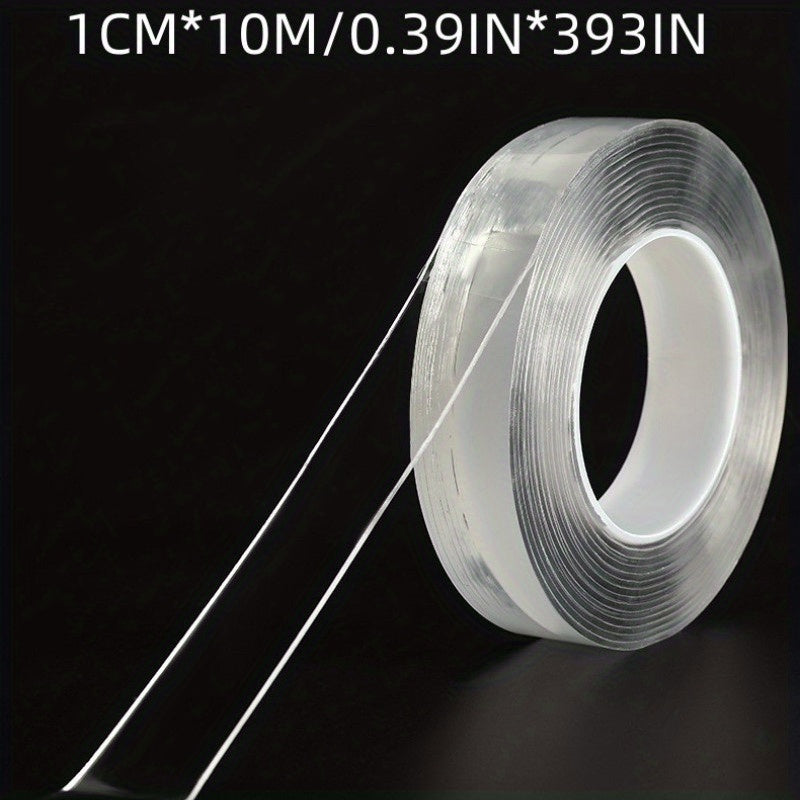 Прозрачный двусторонний нано-скотч для водонепроницаемых настенных наклеек, многоразовый и термостойкий для домашнего декора. Прочные клеящие полоски для многоцелевых монтажных нужд.