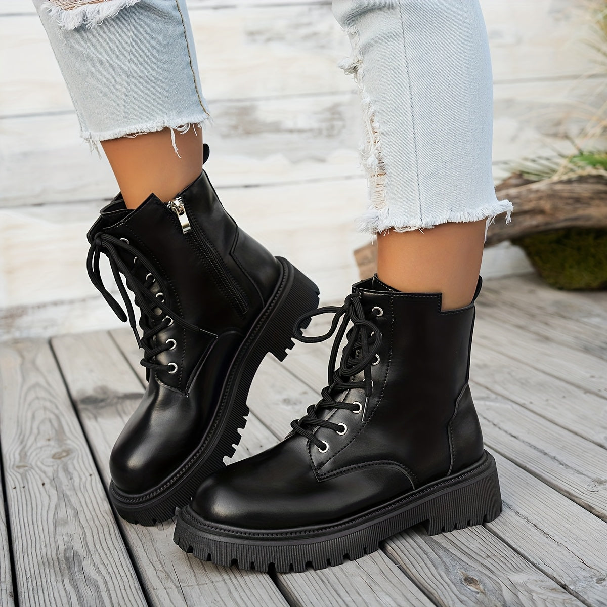 Women's White Ankle Boots Comfortable Casual Footwear