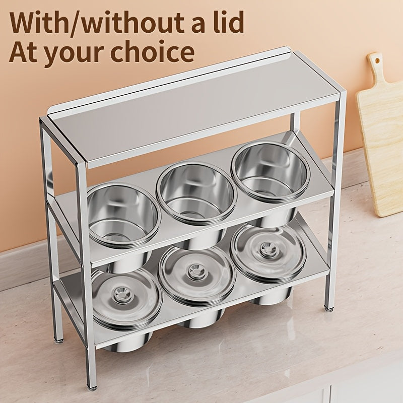 Commercial Grade Unfinished Stainless Steel 3-Tier Spice Rack Organizer with 16 Jars
