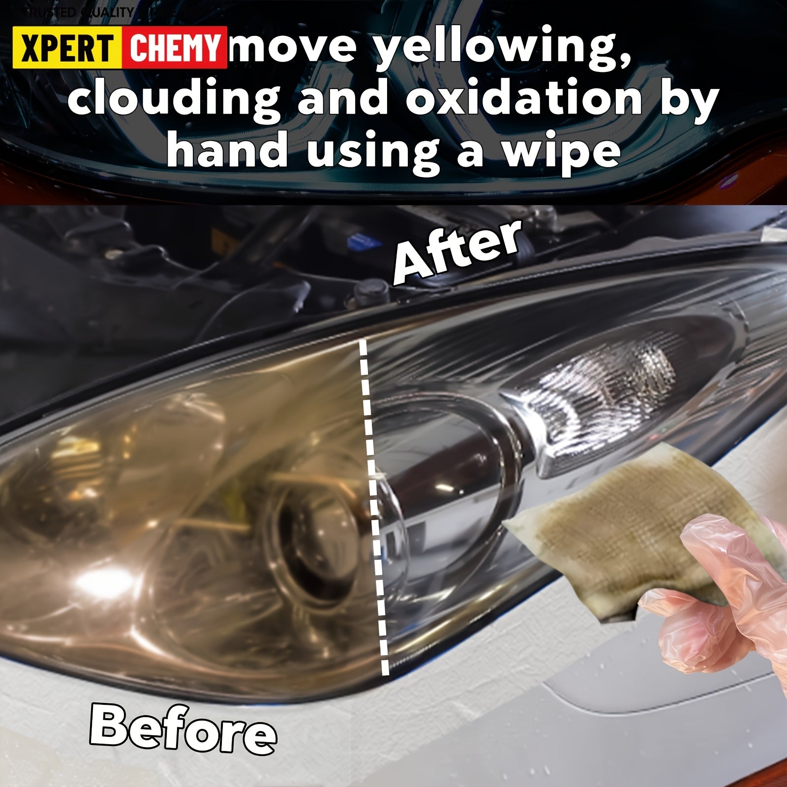 Headlight Restoration Kit Fabric Material with Oxidation Remover and Coating
