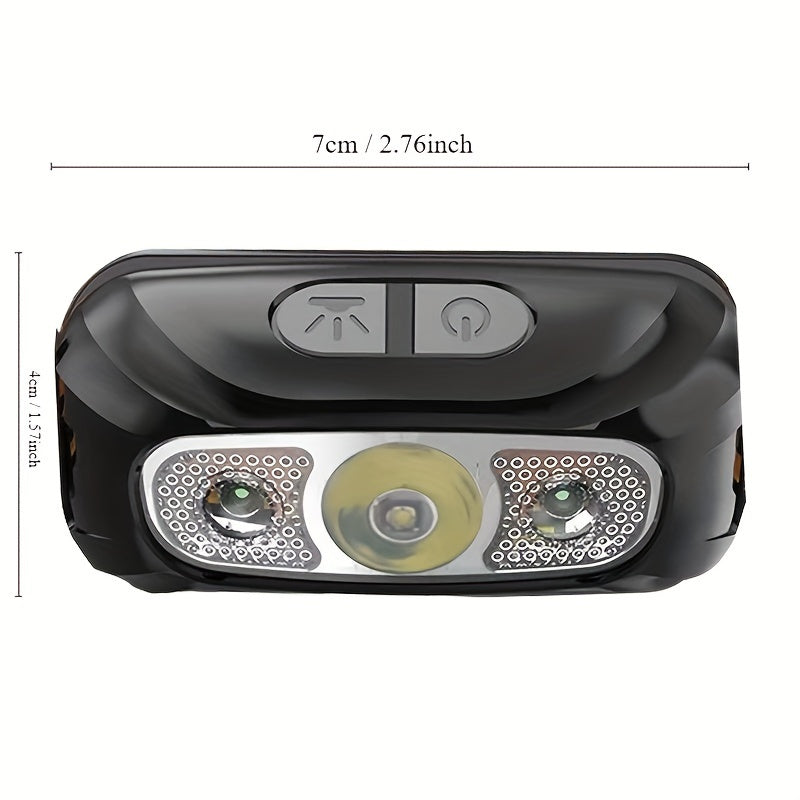 Rechargeable USB Headlamp with Bright LED Sensor for Camping and Search