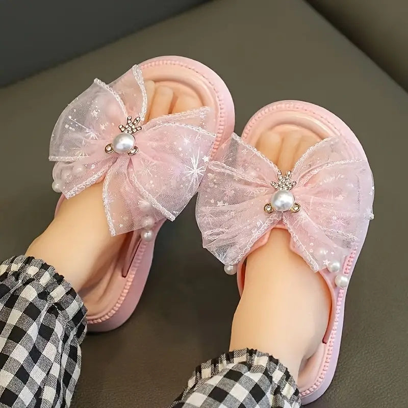 Girls Summer Floral Sandals with Bow, PVC Upper, Adjustable Strap, Infants to 14