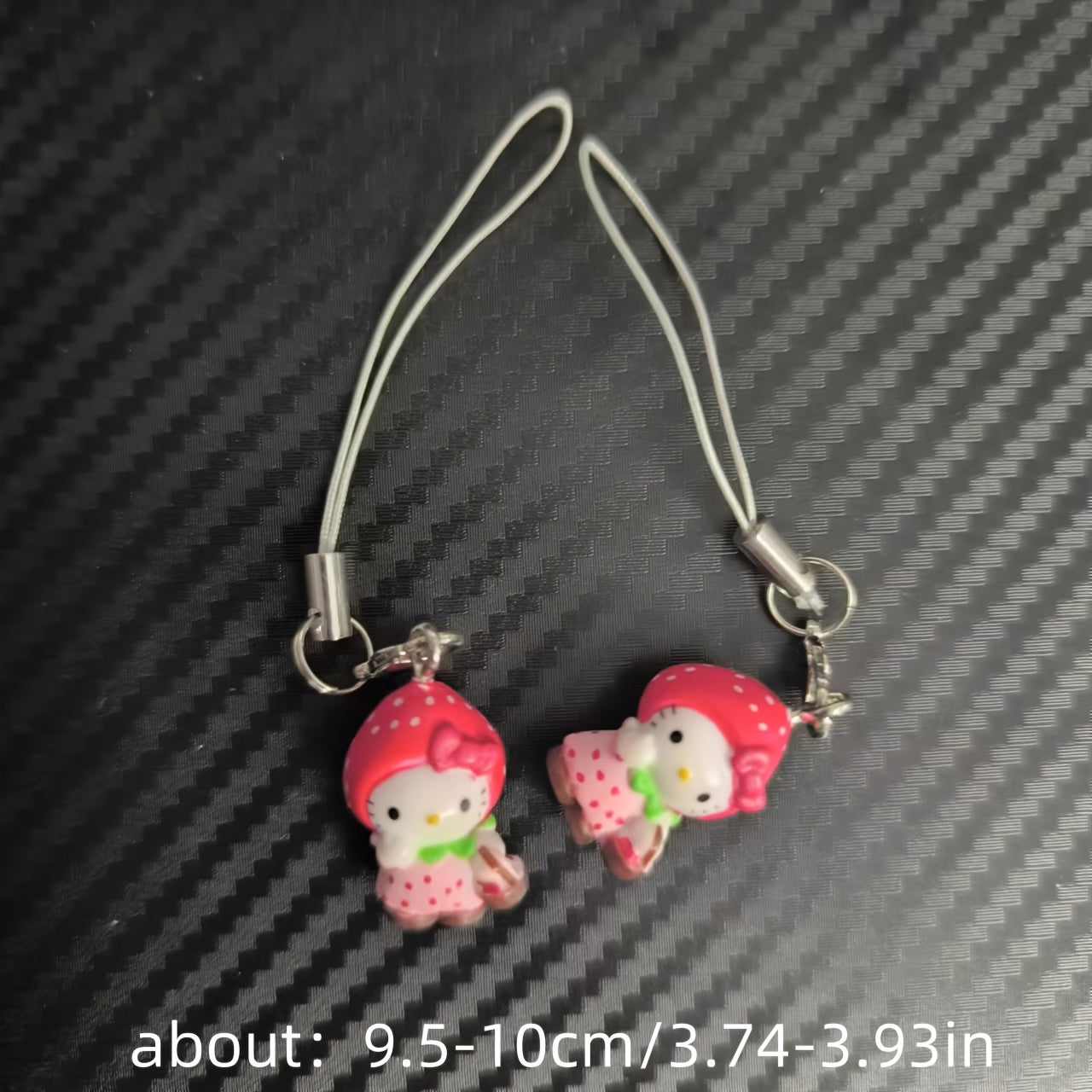 Strawberry Cat Phone Charms for Backpacks and Keychains, DIY Gift Accessories