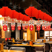 10 Pieces Red Lantern Hanging Decorations for New Year Spring Festival Celebration