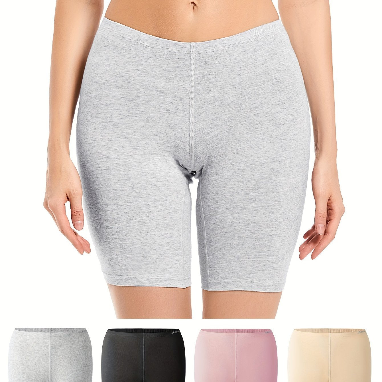 Women's Slimming Shapewear Shorts 4 Pack Biker Style Butt Lifting Breathable Cotton