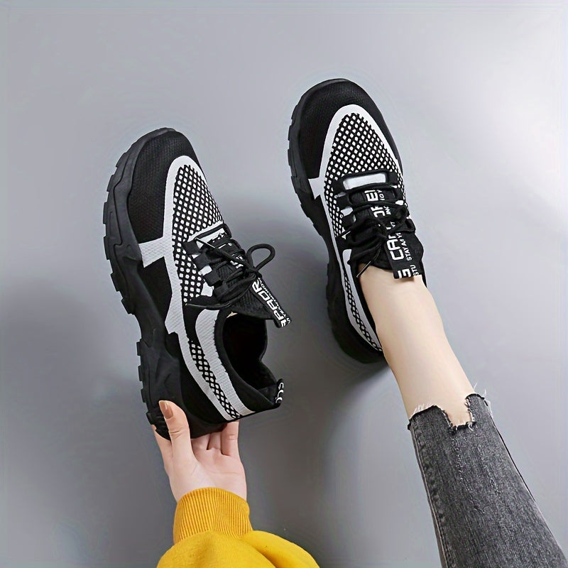 Women's Colorblock Knitted Sneakers Lightweight Breathable Walking Shoes