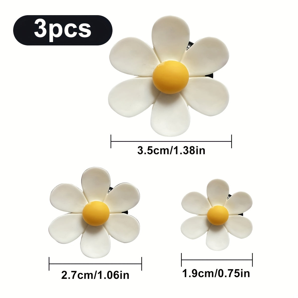 3pcs Daisy Car Vent Clips Aromatherapy Diffuser Decorative Air Freshener