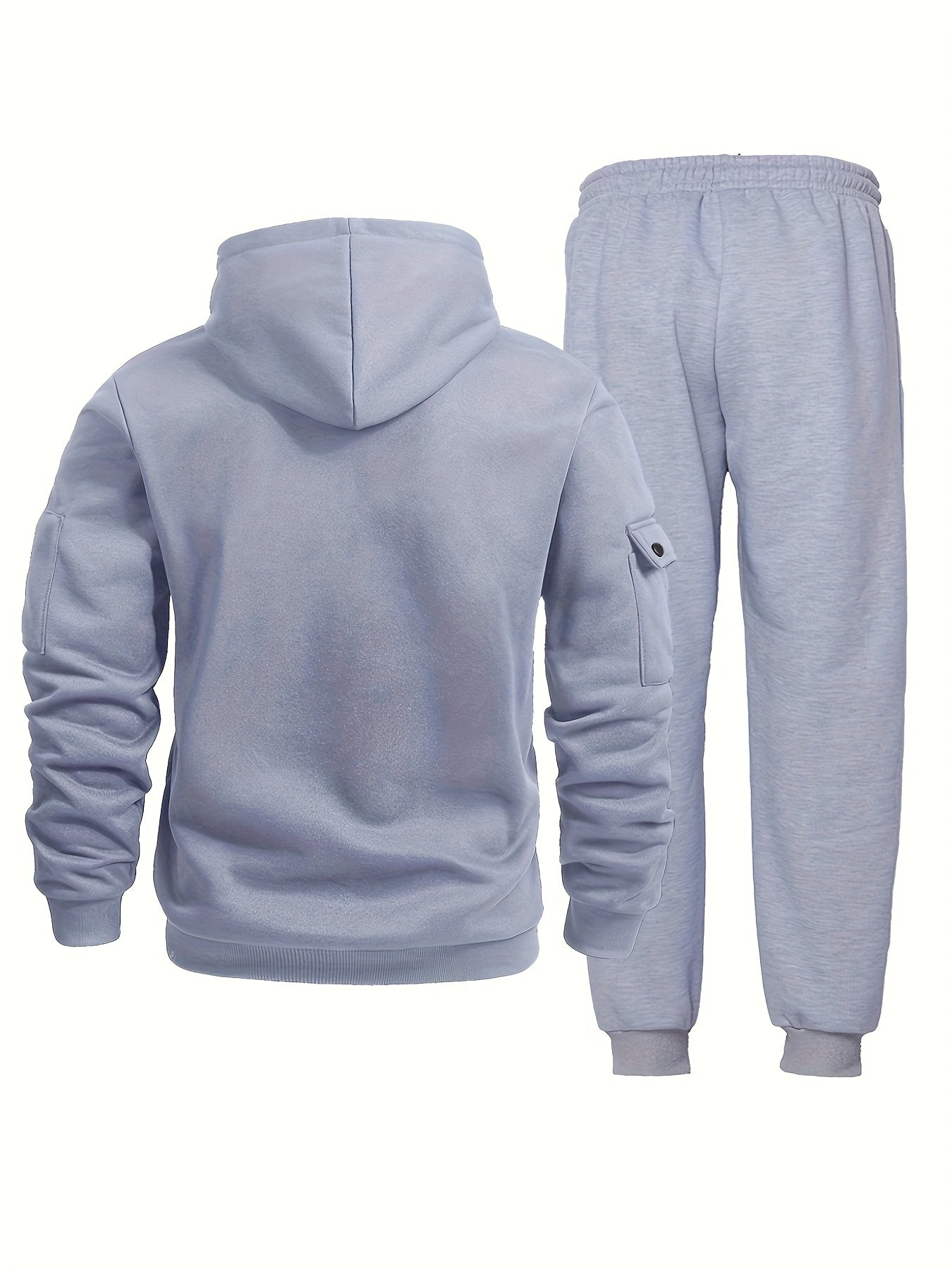 Men's Lightweight Polyester Sports Sweatsuit Set with Hooded Pullover and Joggers for Running Hiking and Casual Wear