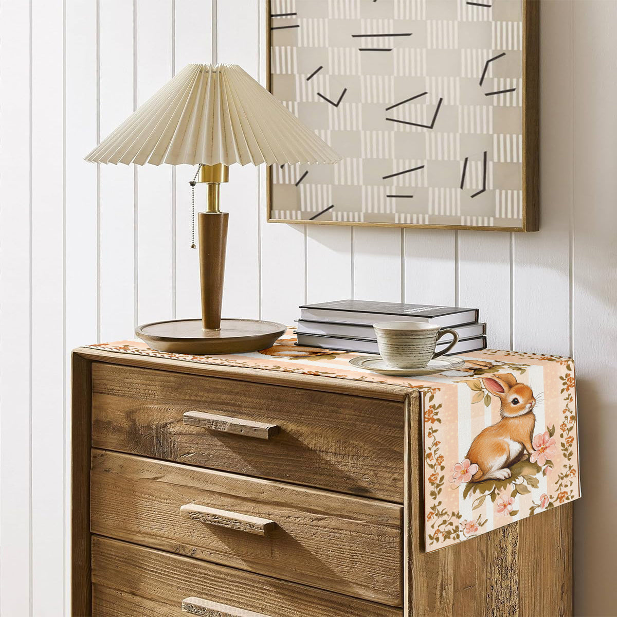 Easter Bunny Throw Blanket with Carrots Paisley Pattern for Spring Home Decor