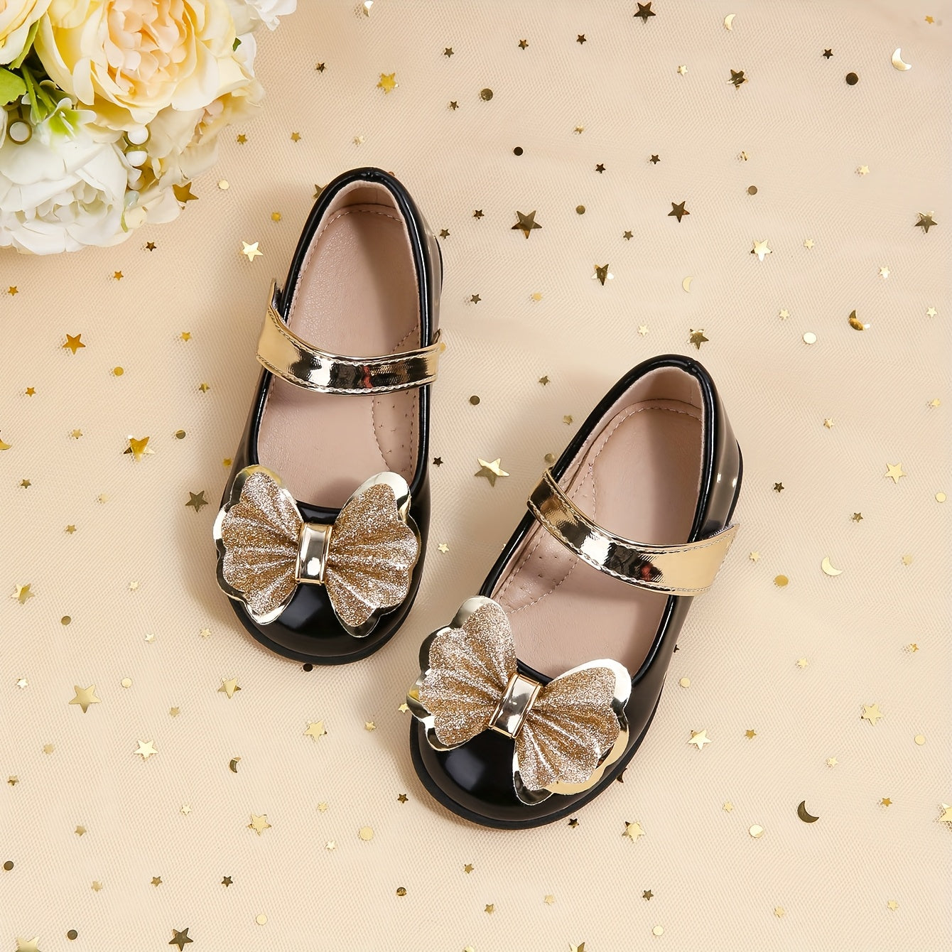 Girls' Mary Jane Flats Rainbow Bow Lightweight Casual Party Indoor Shoes