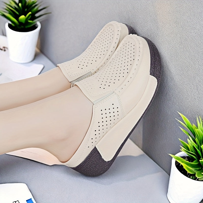 Women's Breathable Slip-On Mules with Cushioned Sole in Grey and Brown