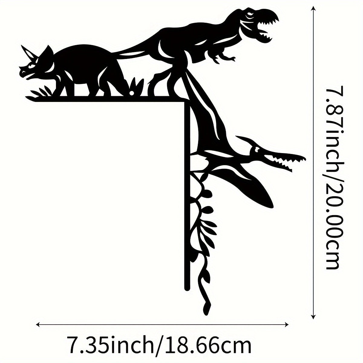 Dinosaur Wall Decor T-Rex Pterosaur Metal Art for Room Door Cave