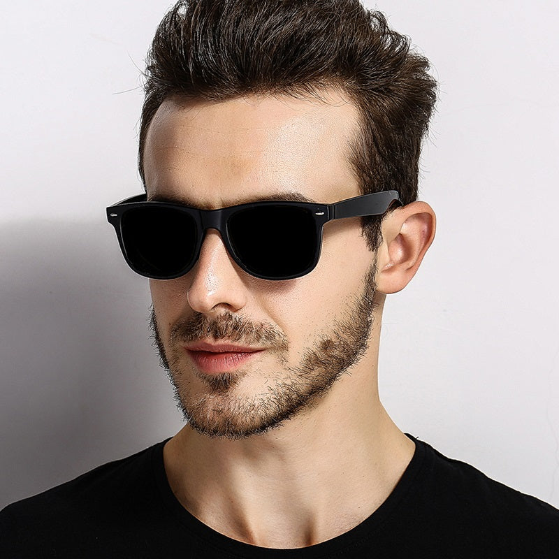 Men's Outdoor Retro Polarized Sunglasses Black 1 Pair