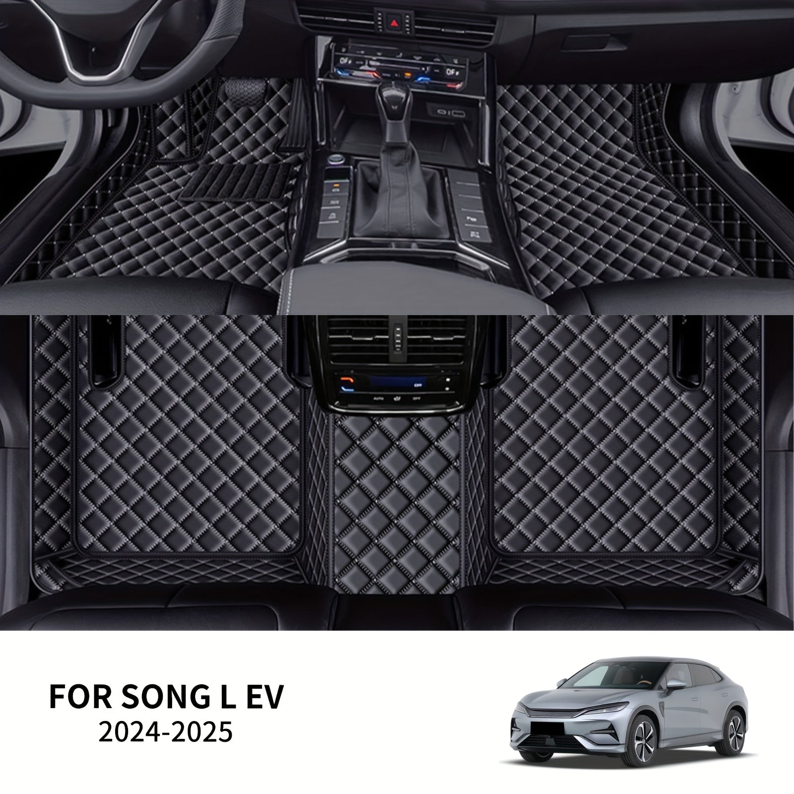 luxus faux teri avtomobil matlari to'plami EV uchun, oson tozalash, chidamli, LHD mos