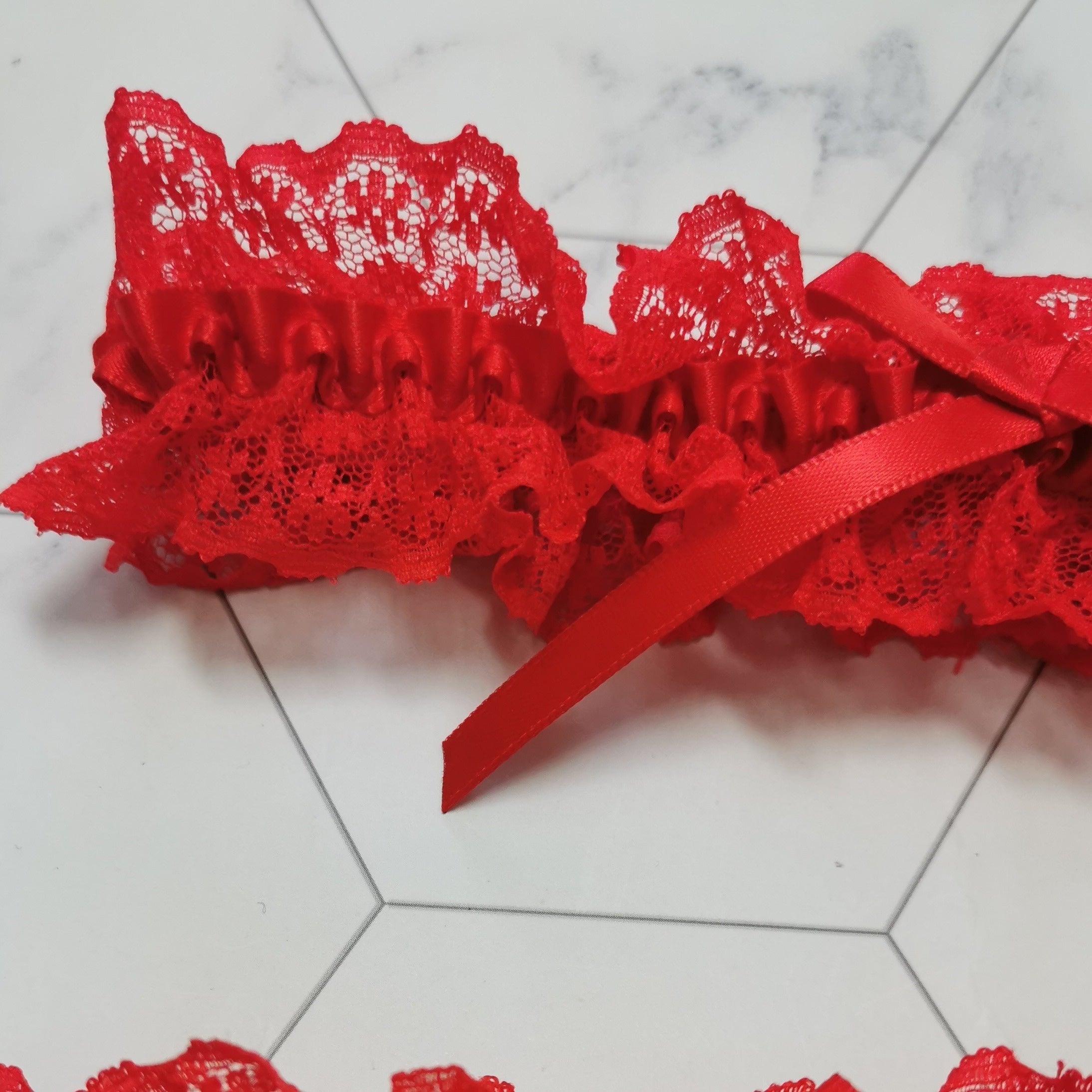 Lingerie Garter Belt Floral Lace Thigh Garter with Bow Tie Detail