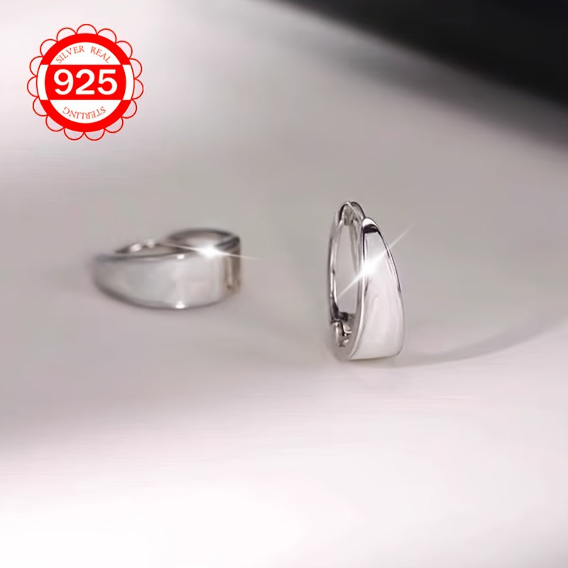 Hypoallergenic Silver Earrings for Women Oil Drop Circle Design Round Circle Ear Buckle Gift for Couples and Weddings
