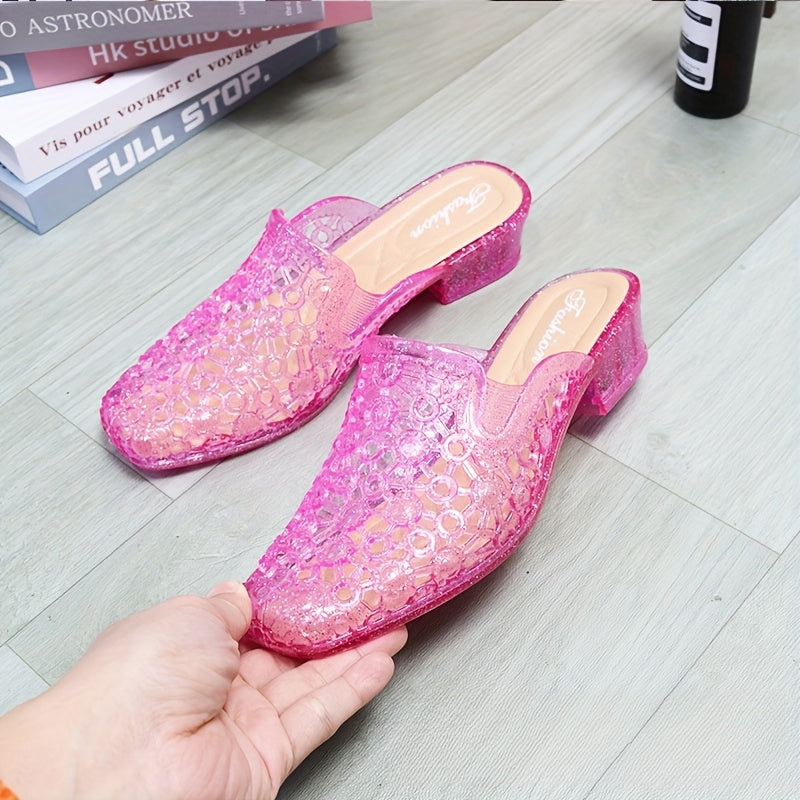 Ayollar moda sandallari, sirpanishga qarshi, keng bo'yinli, yopiq barmoqli, kundalik poyabzal